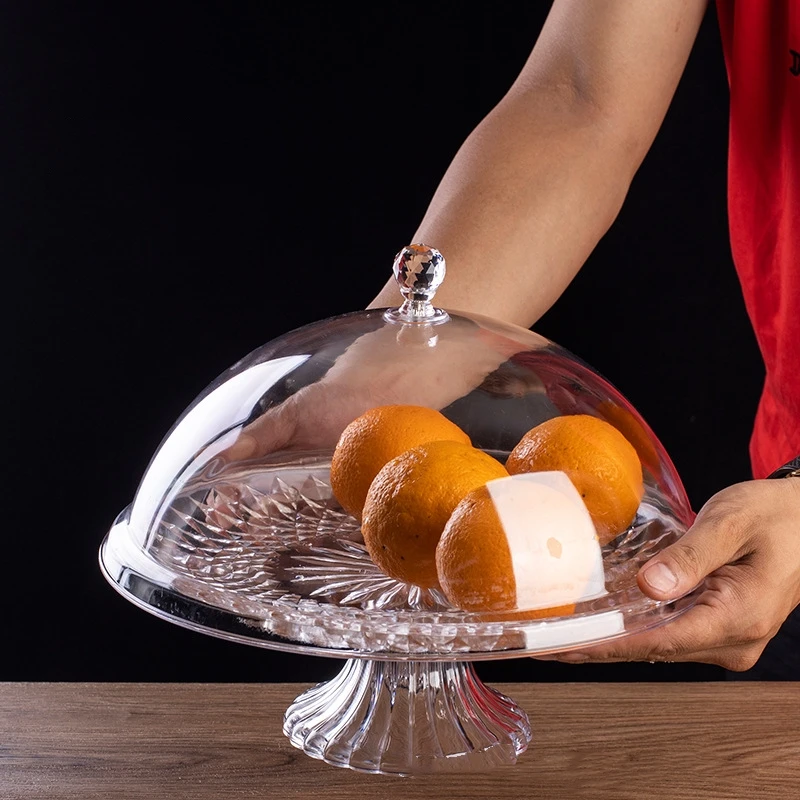 Cake Plate with Dome Serving Cookie Platter cake stand dessert stand cookie stand fruit plate stand Drop Resistant Protective Dessert Storage for Dining Rooms 1PCS