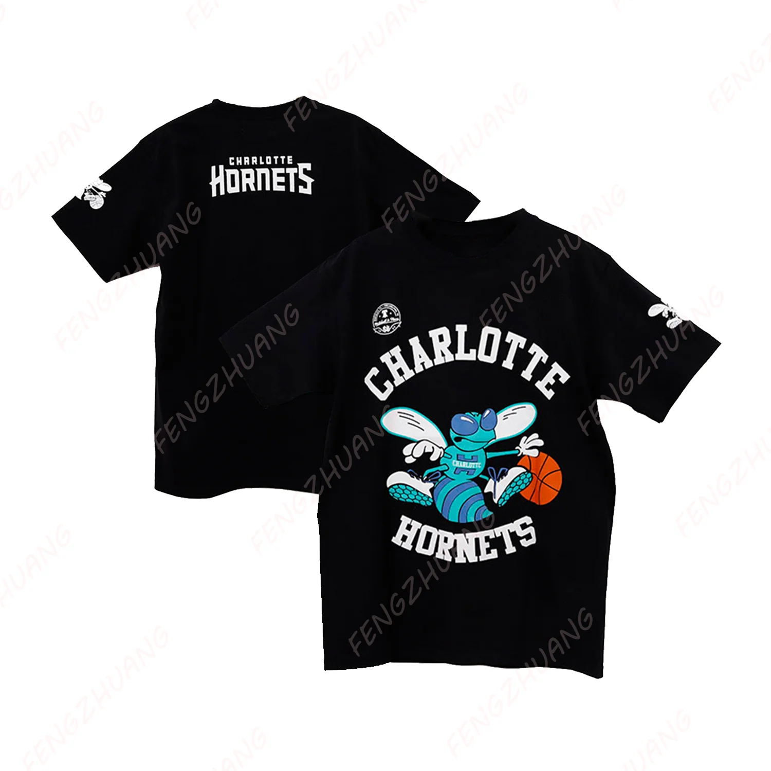 Charlotte Hornet v2 Men Women Cotton T-shirt Fashion Big Size Top Short Sleeve Streetwear Classic Print Adult&Kid Tee 3