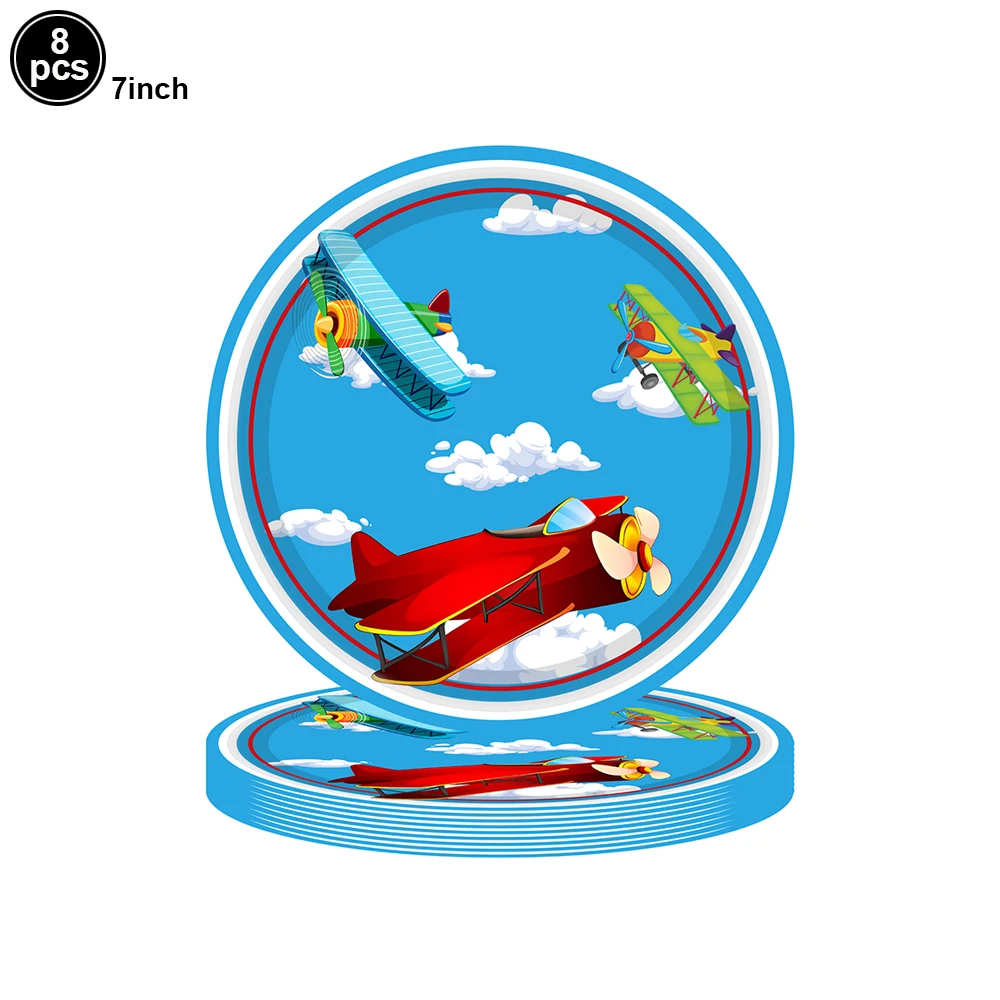Aviation Adventure Birthday Party Supplies - Airplane Themed Plates & Napkins
