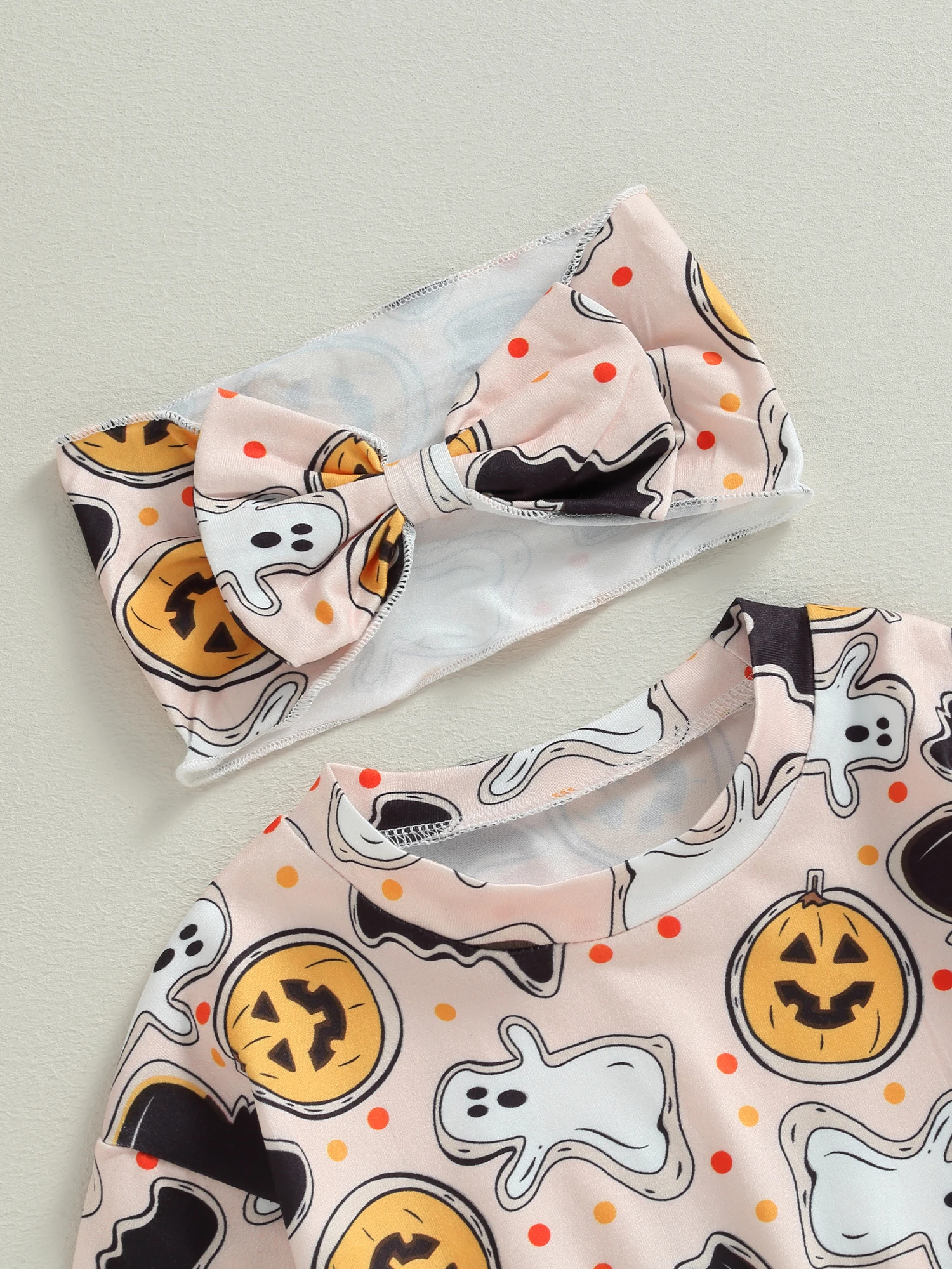 

Очаровательный костюм на Хэллоуин для маленьких девочек-комбинезон с принтом Призрака и тыквы с длинными рукавами идеально подходит для новорожденных и младенцев