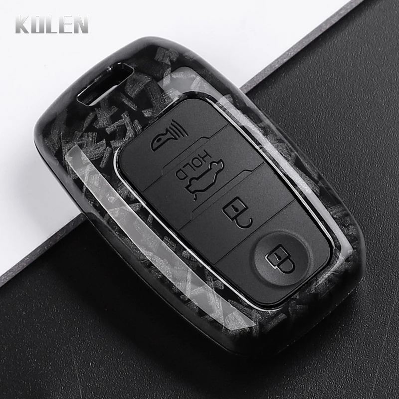 Sleek Carbon Fiber Style Car Key Case Cover