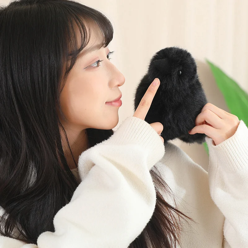 30cm Realistic Crow Plush Toy Lifelike Stuffed Raven Soft Halloween Christmas Gift for Kids Bird Lovers Home Decor