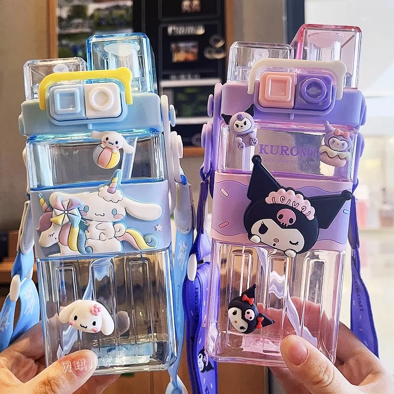 

Hello Kitty Water Bottle, Male and Female Students with Lid, Straw Cup, Cute Portable Water Cup, Children's Birthday Gift Cup
