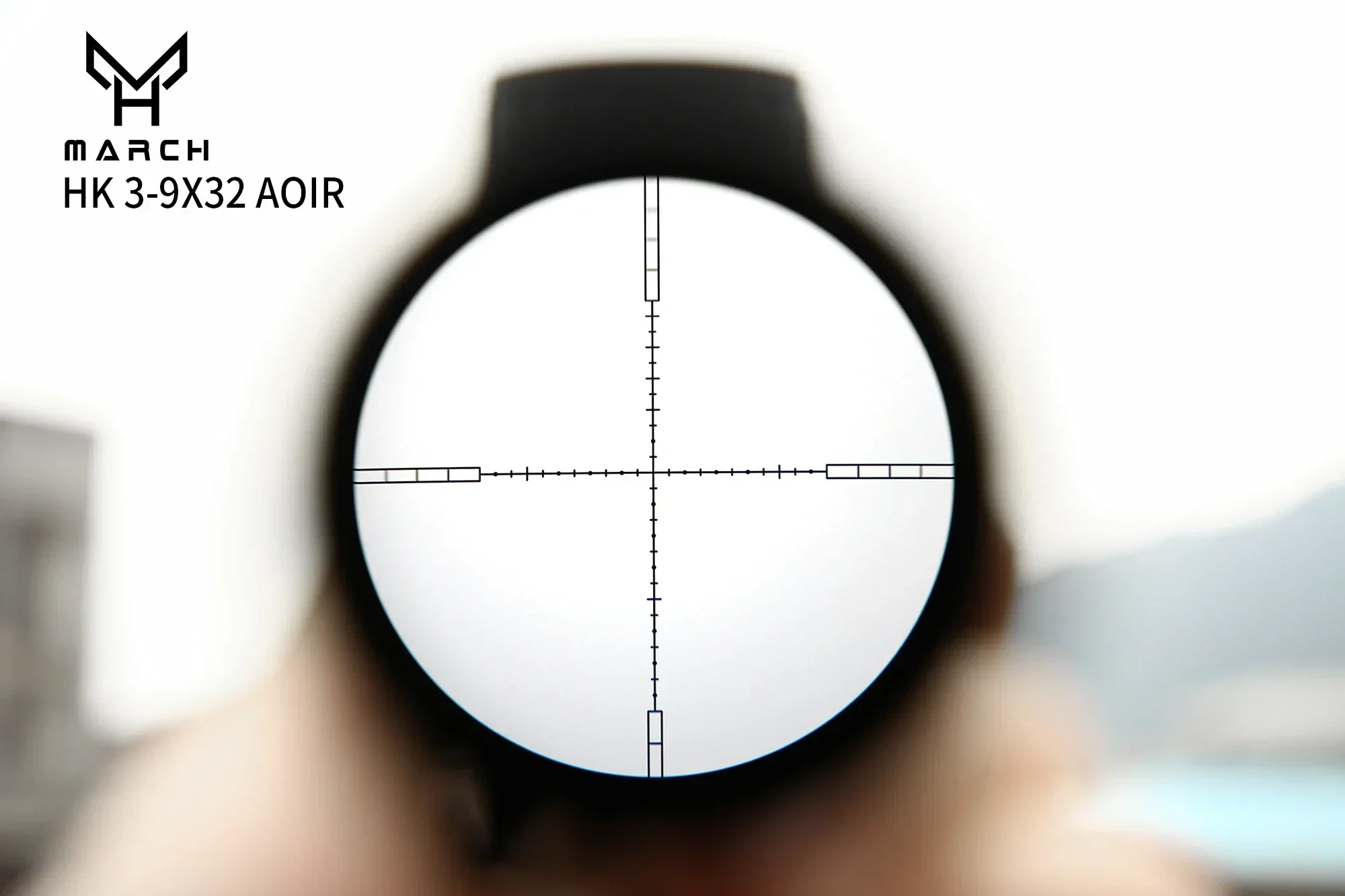 MARCH HK3-9X32AOIR Fishbone Ring Short Riflescope 20mm Rail Rifle Scope For Hunting Sniper Airsoft Air Guns Red Dot Mounts