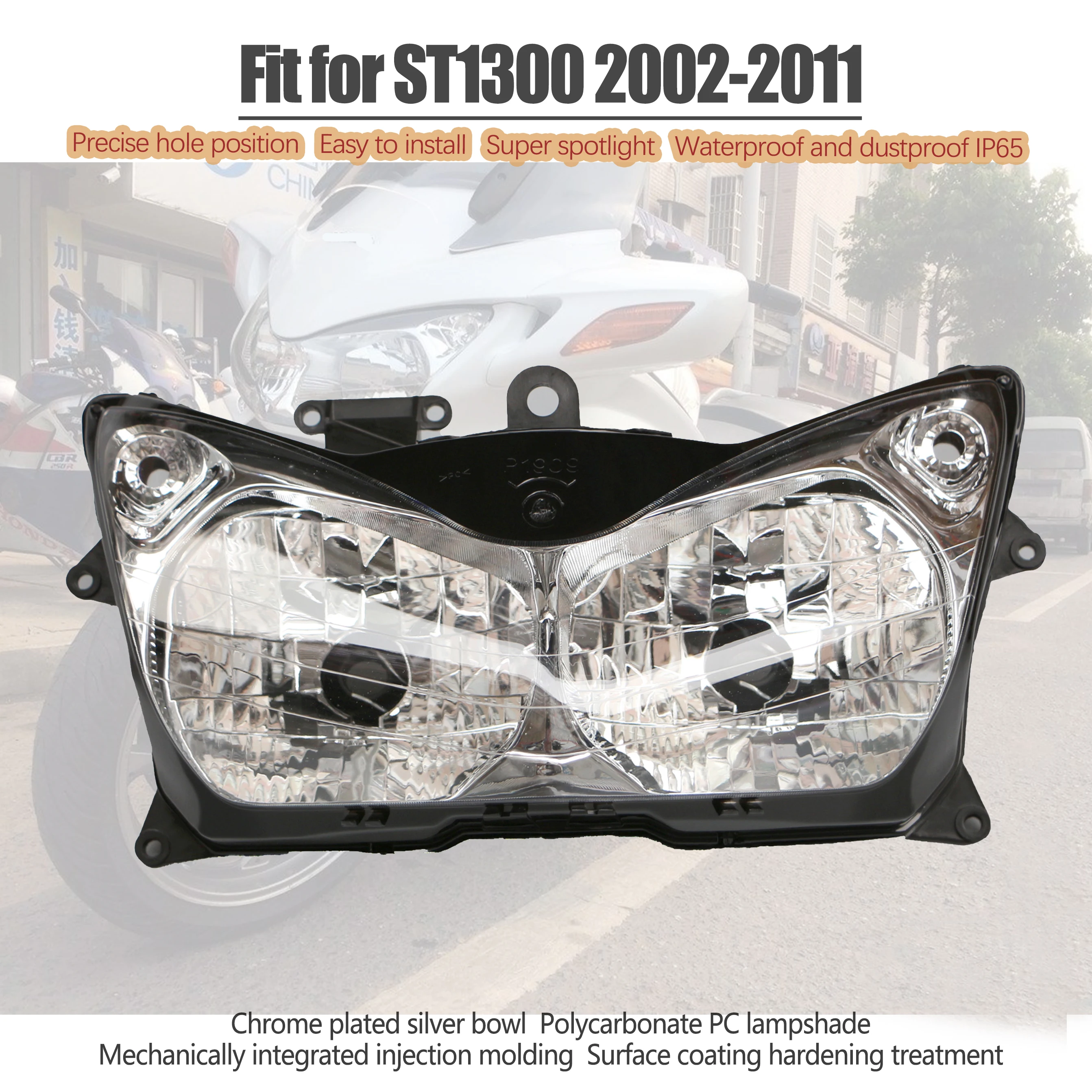 

Подходит для Honda 2002 - 2011 ST1300 передняя фара в сборе для мотоцикла ST 1300 2003 2004 2005 2006 головная лампа