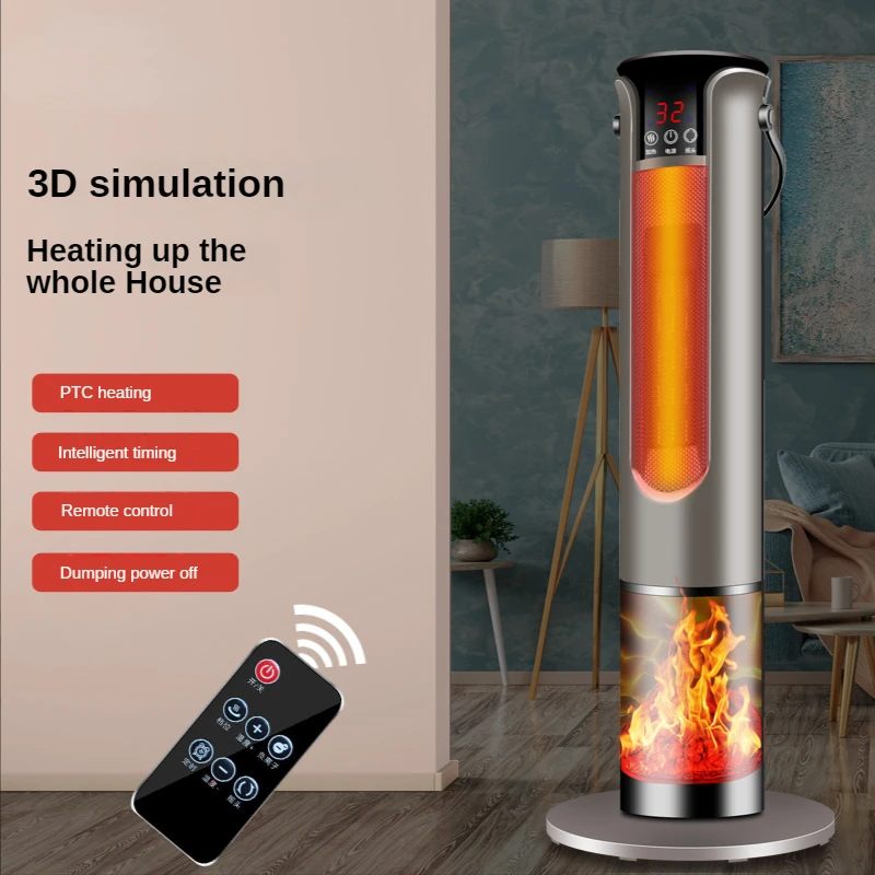 2023 Heating Fan 3d Simulation Fire Fireplace Household Remote Control Electric Heater Head Shaking Heater Portable Space Heater boxput android 13 0 iatv r3 fire tv stick rockchip rk3528 8k portable tvbox 2 4g 5g wifi6 bt5 0 otg tf slot with screencasting