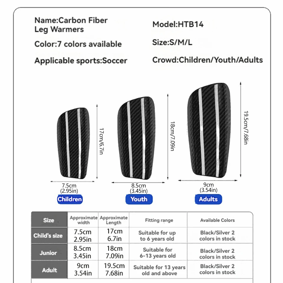 Carbon Fiber Soccer Shin Guards Portable Carrying Case Suitable for Adult Youth Kid