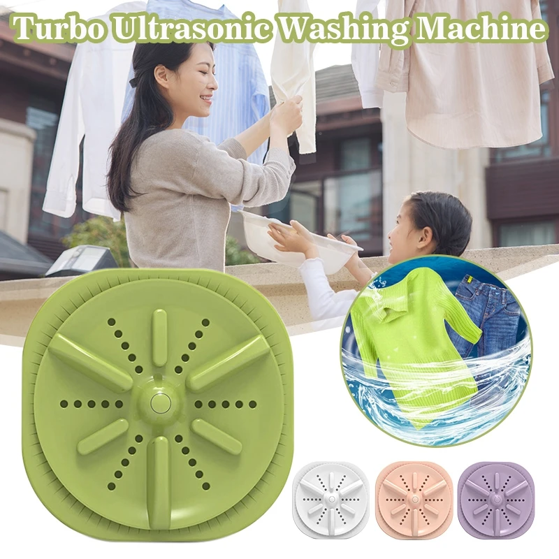 Ultrasonic Turbo Washing Machine for Underwear Socks Wash Portable Travel Washer Rotating Mini Washing Machine Home Appliance