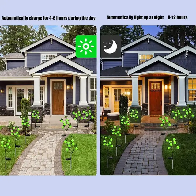 Napenergia Kerti Lámpák Kültéri Vízálló Gyeplámpák Táj Világító Terasz Villa Udvari Dekoráció - Image 2