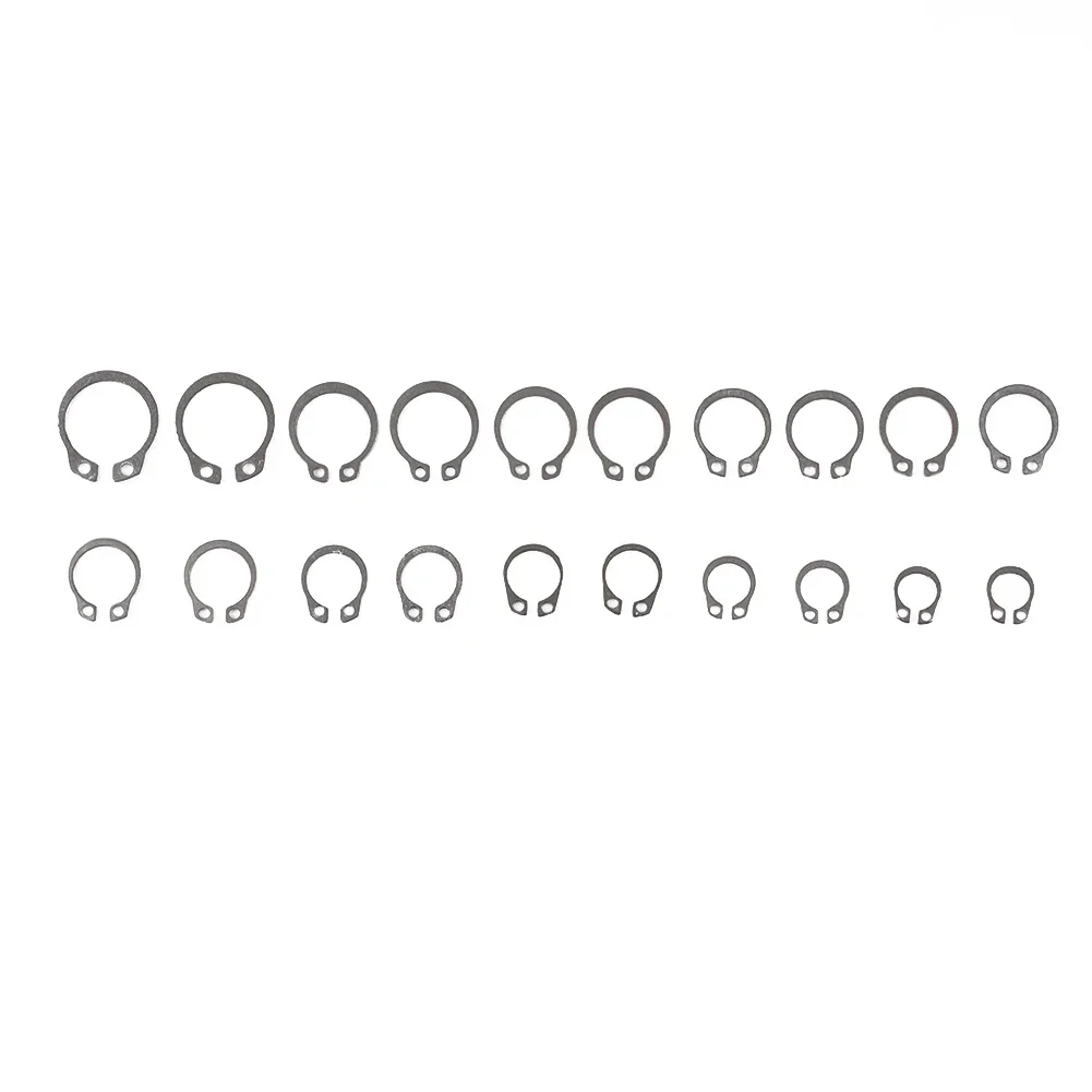 100 PCS 304 Stainless Steel Stainless Steel E Clip Washer Assortment Kit Circlip Retaining Ring For Shaft Fastener M8~M18
