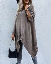 

2022 Spring Autumn Fashion New Casual Loose Irregular Wool Knit Jacket Solid Color Loose Long Sleeve Coat