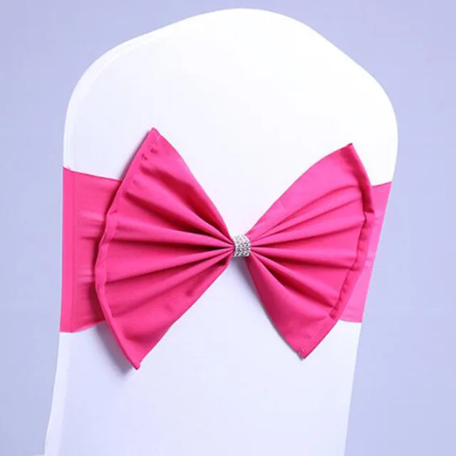 10 Darabos Spandex Szék Szárnyak Csokornyakkendő Esküvői Parti Nyújtott Csomó Borító Dekoráció Zenekar Sash A Bankett Eseményhez - Image 6