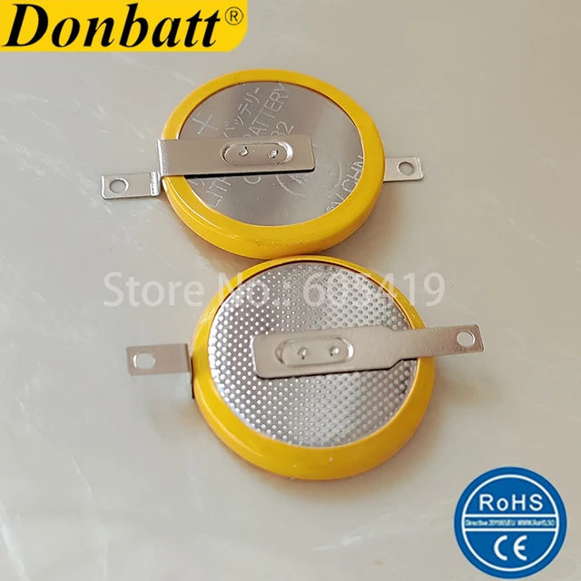 Pile bouton au lithium soudée 3V CR2032 onglets avec CR2032-1VB à broches  verticales 500 pièces/lot - AliExpress