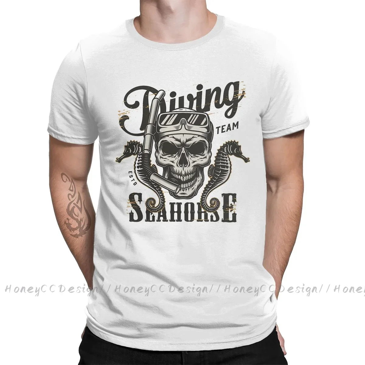 Мужская хлопковая футболка с круглым вырезом, с абстрактным принтом