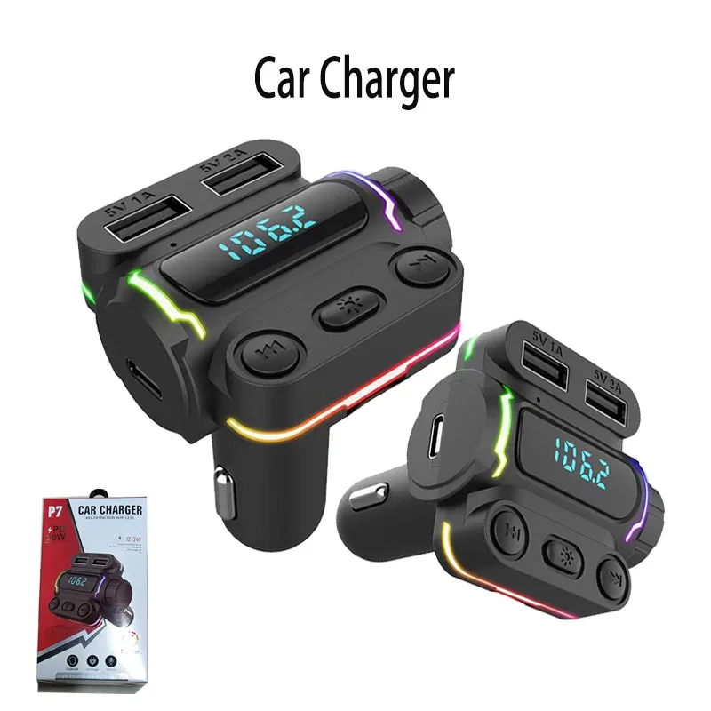 

PD 20W Car Charger Quick Charge FM Transmitter Bluetooth Car Phone Charger Adapter For iPhone Xiaomi Samsung