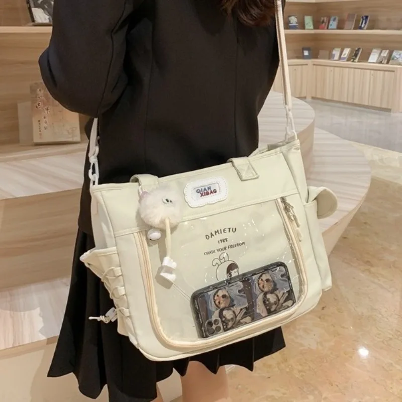 

Новые вместительные кошельки и сумочки, повседневная сумка-мессенджер на плечо для девушек, милая прозрачная сумка-тоут через плечо для женщин