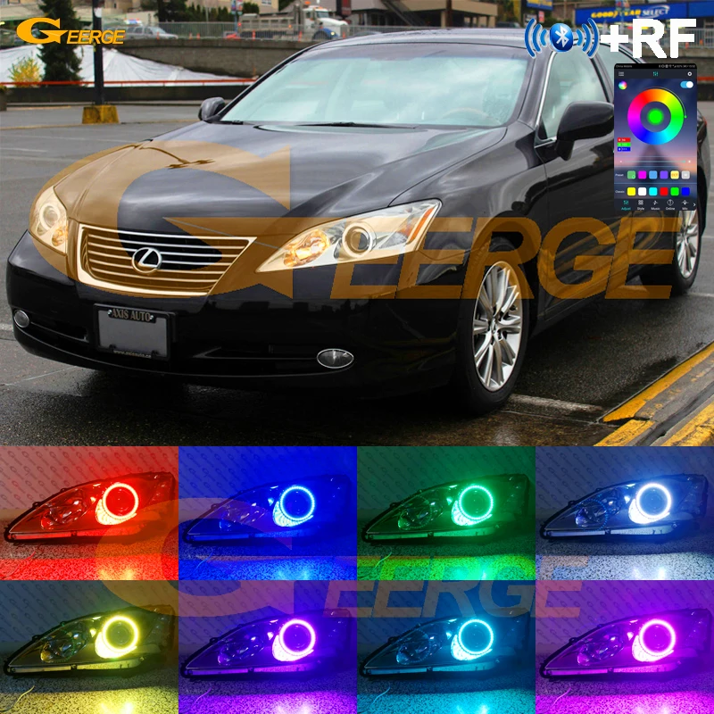 

For LEXUS ES 350 ES350 2007 2008 2009 BT App RF Remote Control Multi-Color Ultra Bright RGB LED Angel Eyes Kit Halo Rings