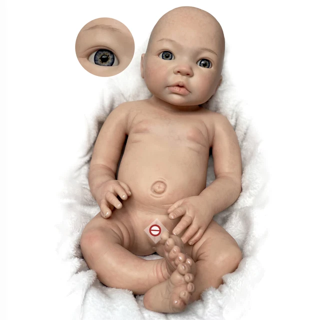 18Soft Full Body Solid Silicone Bebe Reborn Doll Handmade Artist