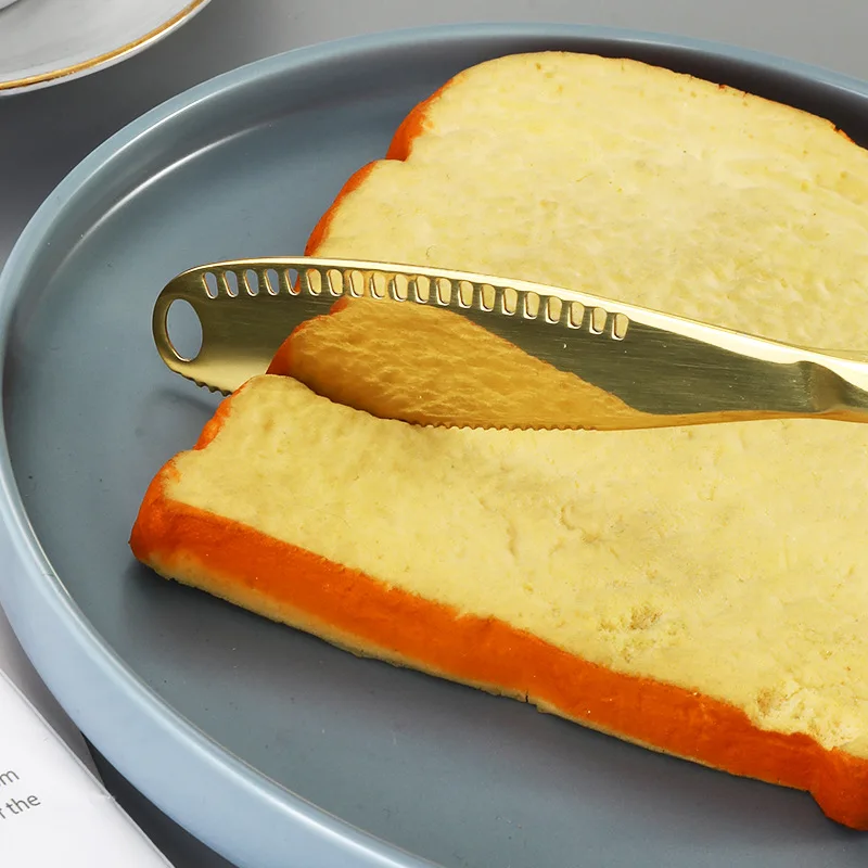 1PC Multi Functional Stainless Steel Perforated Butter Knife Tools Dessert Jam Knife Tableware Tools Kitchen Toast Utensils
