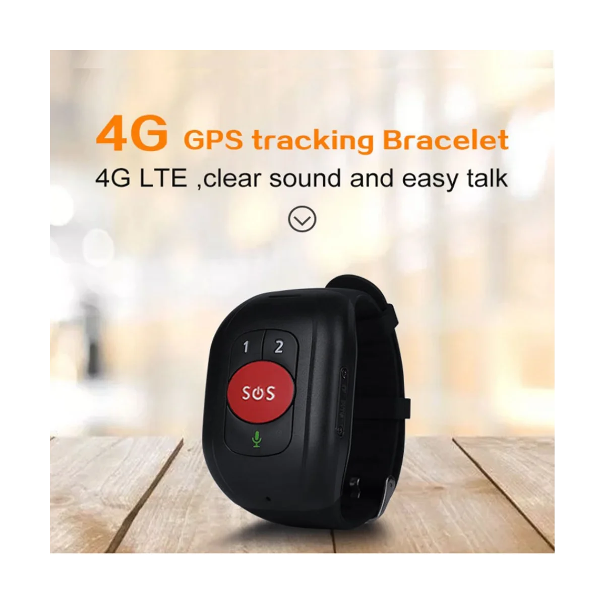 Elderly 4G SOS Watch GPS Tracking Wristband Bracelet Emergency Alarm Heart Rate Blood Pressure Monitor