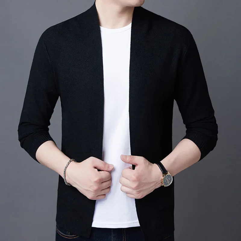 Fashion Loose Knitted  Pockets Casual Cardigan Sweaters Men's Clothing 2024 Autumn New Korean Tops All-match Coat