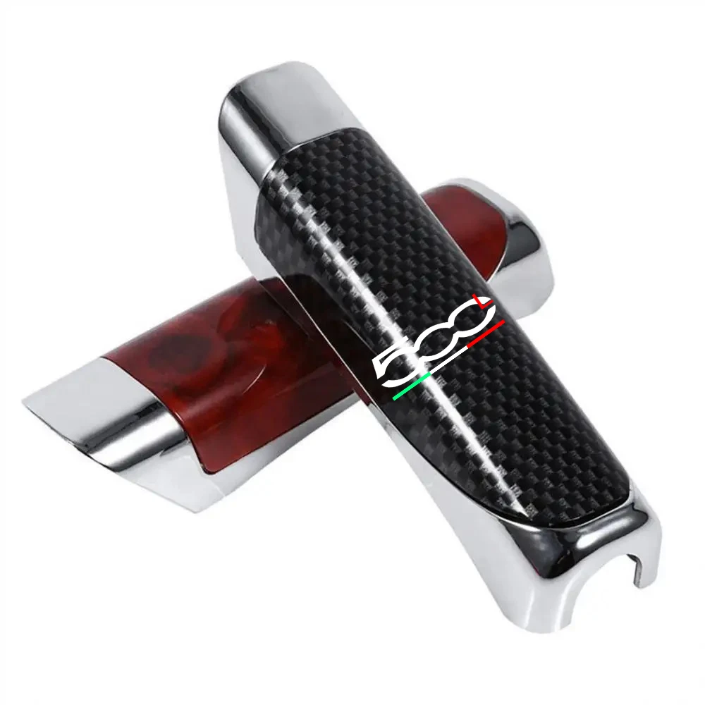 Car Handbrake Grips Carbon Fiber Protection Anti-slip Cover Accessories for Fiat 500 500C 500X 500E 500L Abarth