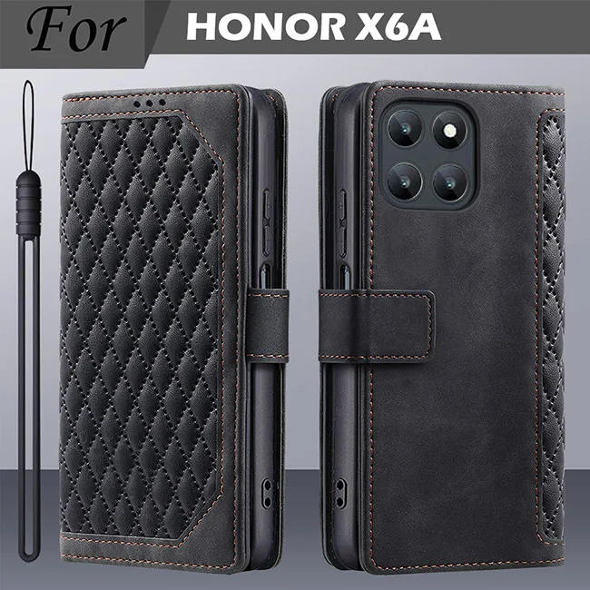 Premium PU Leather Flip Wallet Phone Case with Card Holder - Retro Business Style