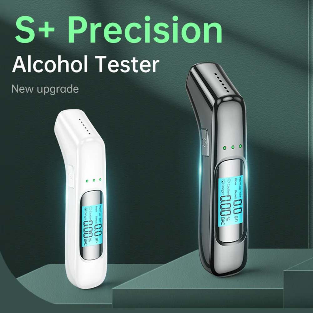 

Professional Breathalyzer Alcohol Tester Accurate with Digital LCD Screen 3 Color Indicator Portable Alcohol Analyzer Detector