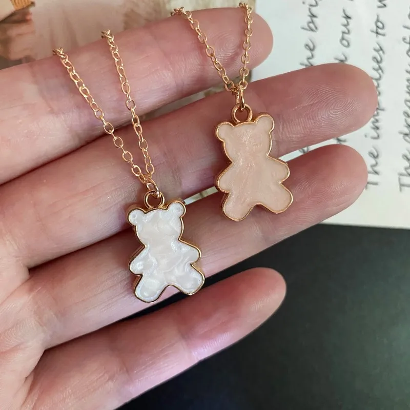 Korean Fashion Bear Necklace Women Girl Cute Bear Pendant Choker Collar Jewelry bear necklace