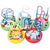 Baby Montessori Educational Math Toy Wooden mini Circles Bead Wire Maze Roller Coaster Abacus Puzzle toys For Kids Boy Girl Gift 2