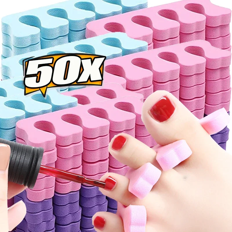 10-50PCS Sponge Nail Art Toe Separators Fingers Foots Sponge Soft UV Gel Polish Beauty Tools Manicure Pedicure Pack Nail Kits