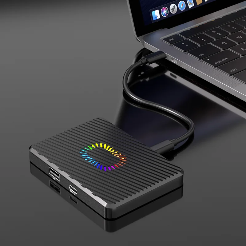 SSD-Adapter Dual Protocol M.2 NVMe SATA SSD-Gehäuse Solid State Drive Dockingstation USB3.2 GEN2 10 Gbit/s Dual Bay M.2 SSD-Gehäuse – Detail 6