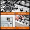 30 Inch Gas Cooktop, Gas Stove Top with 5 High Efficiency Burners, Bulit-in Gas Countertop in Stainless Steel for kitchen 4