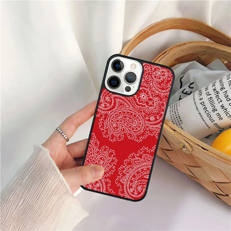 Red Bandana Paisley Phone Case - Stylish Coque Cover Shell