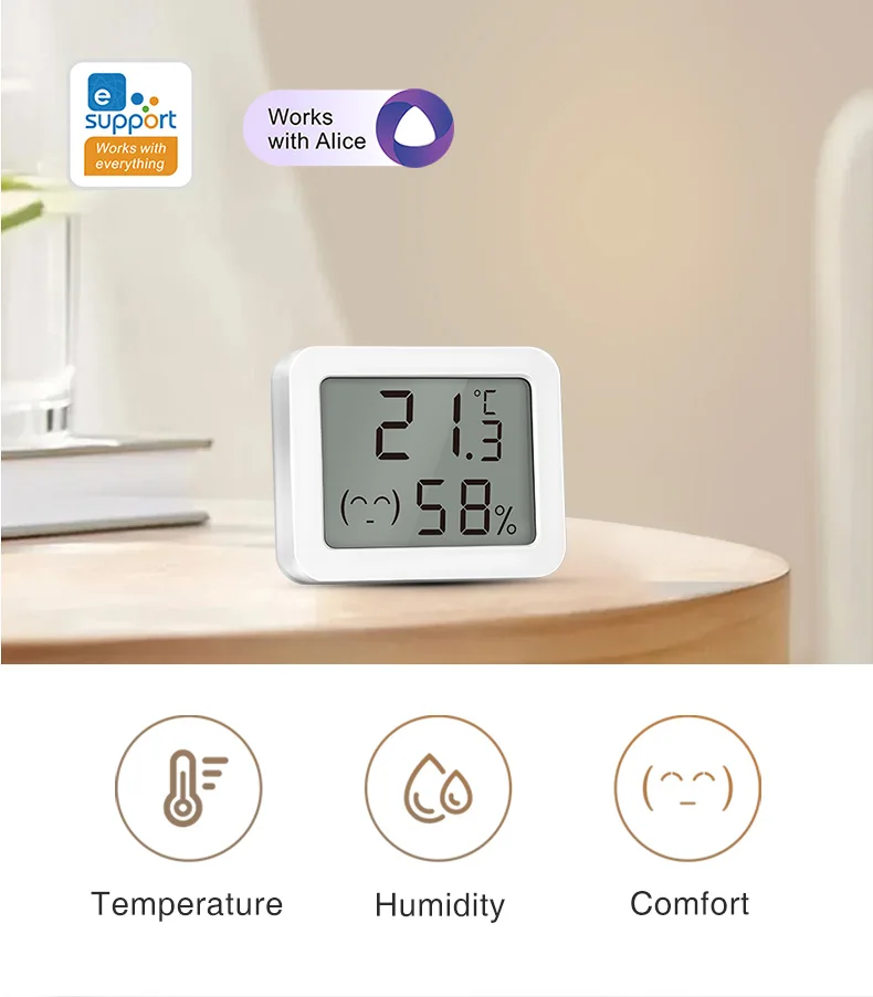 Ewelink Zigbee3.0 Temperature & Humidity Sensor Real-Time Monitoring Accurate In