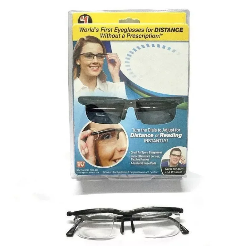 Adjustable Strength Glasses Lens Eyewear DISTANCE Reading Glasses