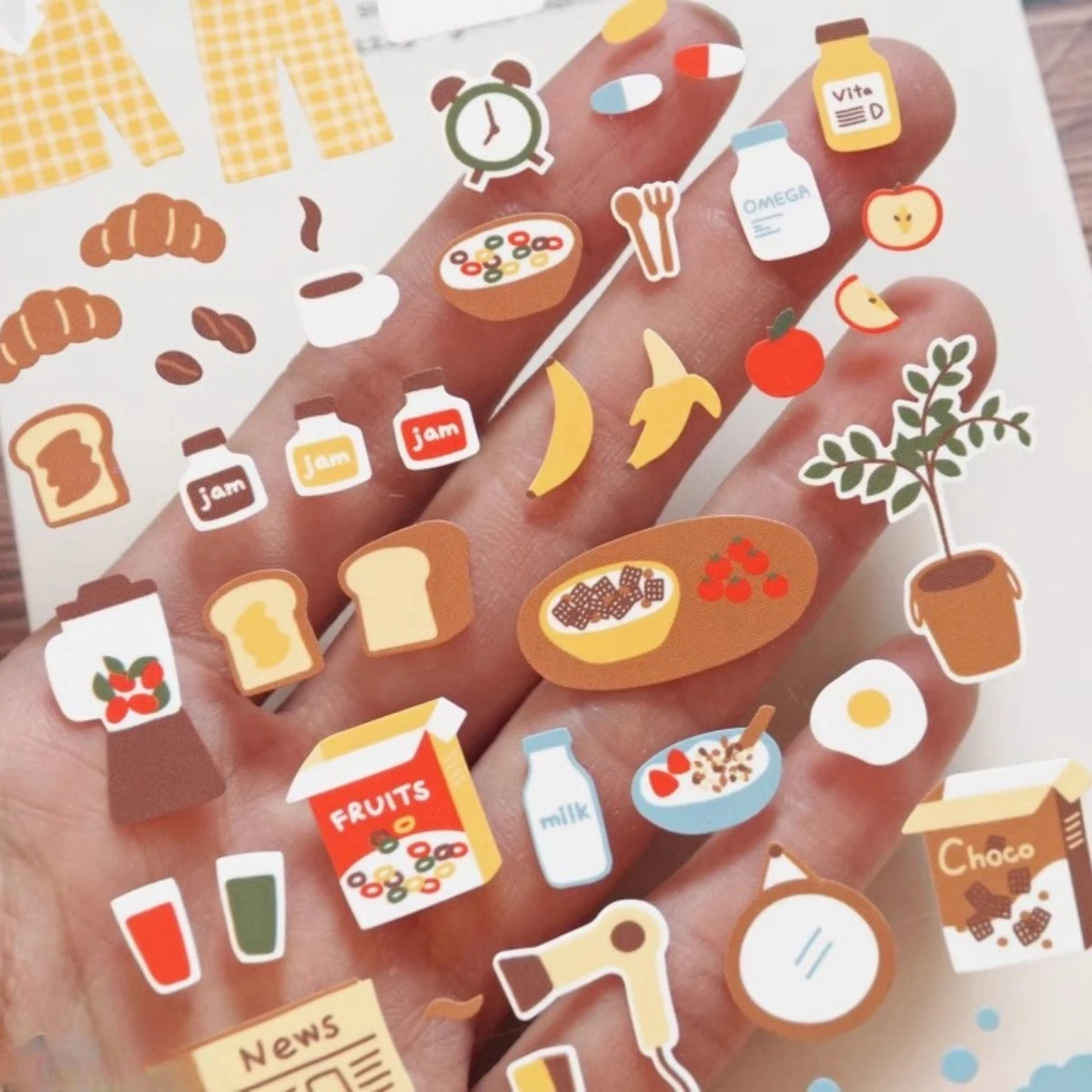 한국어 수입 Suatelier 굿모닝 아침 식사 스티커 스크랩북 Diy 저널링 일기 문구 장식 학교 스티커 1123