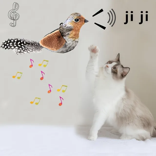 Automatic Chirping Cat Toy - Motion Activated with Catnip & Feathers, Chew-Proof Interactive Pet Game for Indoor Kittens 2