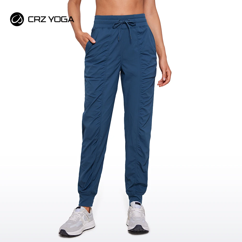 CRZ YOGA Womens Lightweight Casual Cargo Joggers - High Waisted