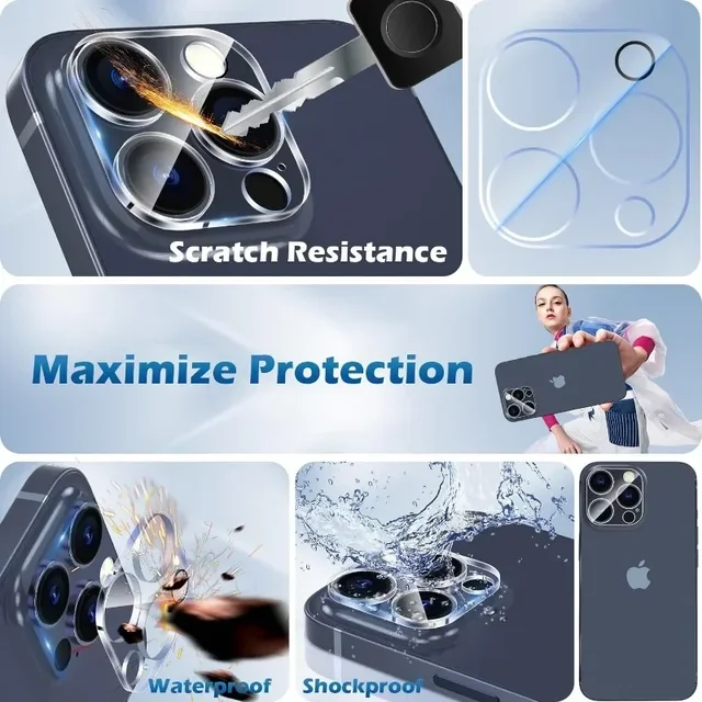 8-in-1 Tempered Glass for IPhone 15 13 11 12 14 Pro Max 13Mini 16 Pro Screen Protector for IPhone X XR XS MAX Camera Lens Glass 6