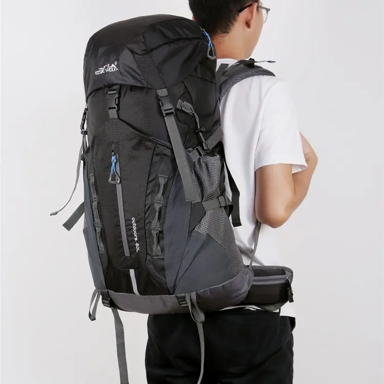 Camping Backpack 60L Waterproof Hiking Large Capacity Rucksuck Ultra-Light Rain Cap Travel Bags Outdoor Mountaineering camping backpack