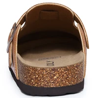 Shevalues Sabots en cuir végétalien pour femmes, mules confortables à semelle en liège pour hommes, chaussures unisexes tendance à enfiler avec soutien de la voûte plantaire 6