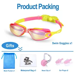 Vibrant Kids' Silicone Swim Goggles - Anti-Fog UV Protection, Waterproof Swim Eyewear (Pink)