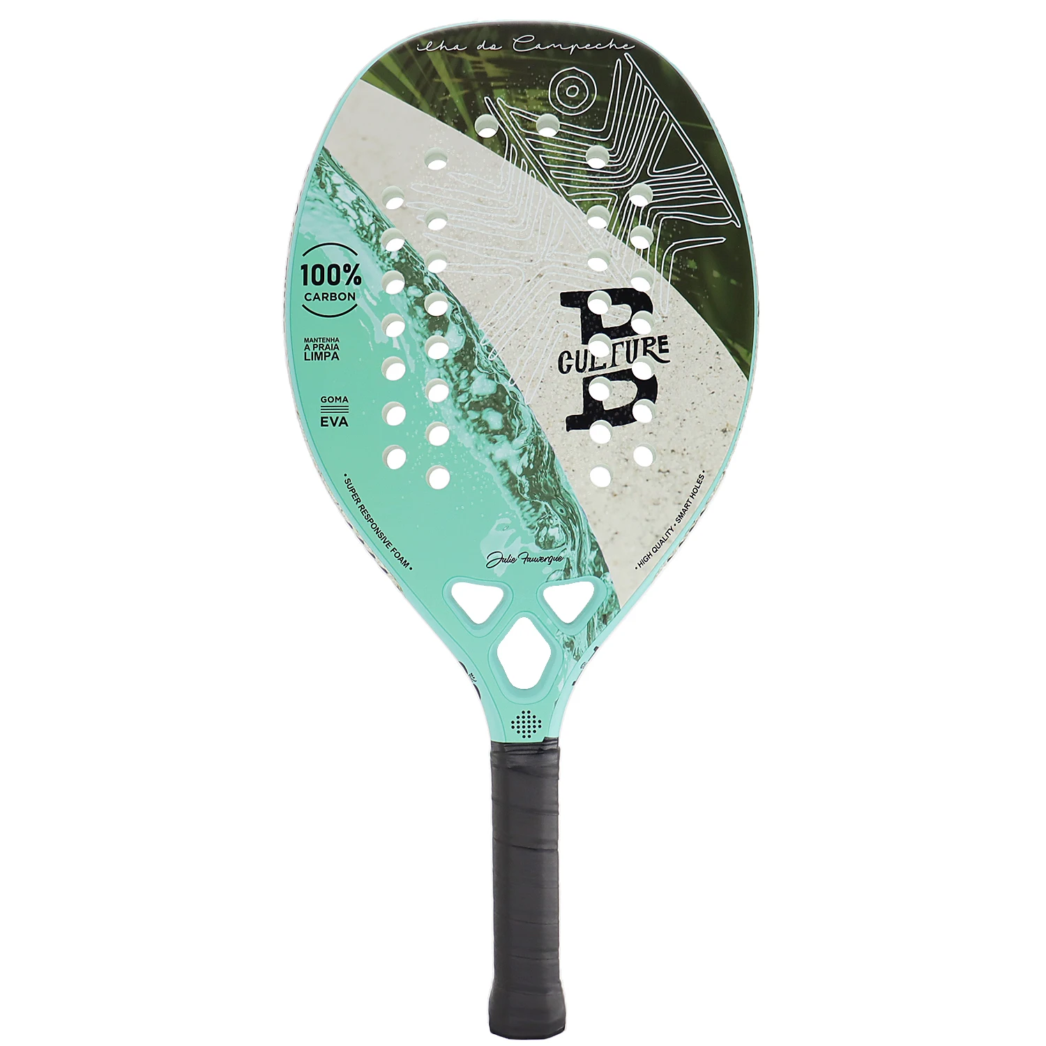 INSUM Beach Tennis Racket Carbon Fiber Surface Sand Grit Print Lightweight EVA Soft Racquet Cover Bag Carry