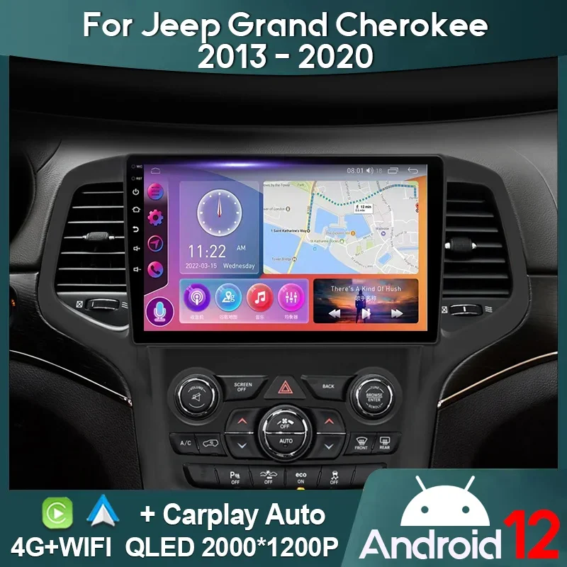 

Автомобильный радиоприемник MAMSM для Jeep Grand Cherokee 2013 - 2021 Android 12 мультимедийный видеоплеер GPS 4G Carplay Авторадио 2K QLED стерео