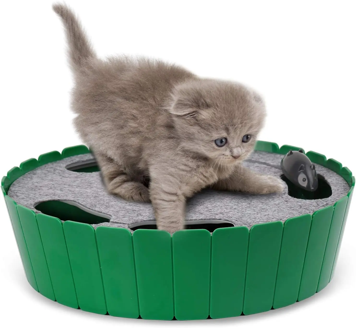 Pawaboo Interactive Cat Toy with Running Mouse, Electronic Motion Cat Toy Automatic Teaser for Indoor Cats, Pop and Play Hide