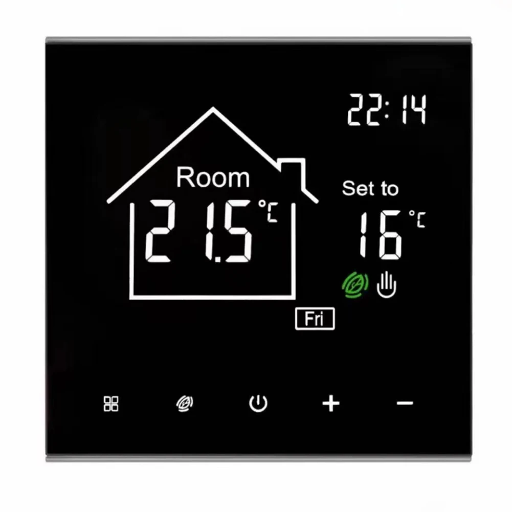 

Умный термостат с Wi-Fi и сенсорным экраном, дистанционное управление с электрическим подогревом пола, ручной/автоматический режим, идеально подходит для дома и офиса