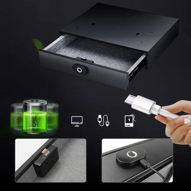 Safe Home Drawer Safe Hidden Safe With Fingerprint Identification Unlock Safe Smart Touch Safe 4
