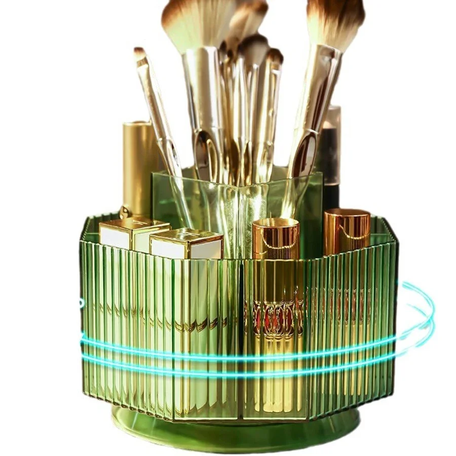 1PC Multi-function Rotating Makeup Brush Storage Box Lipsticks Storage Rack Desktop Large Capacity Makeup Organizers Box