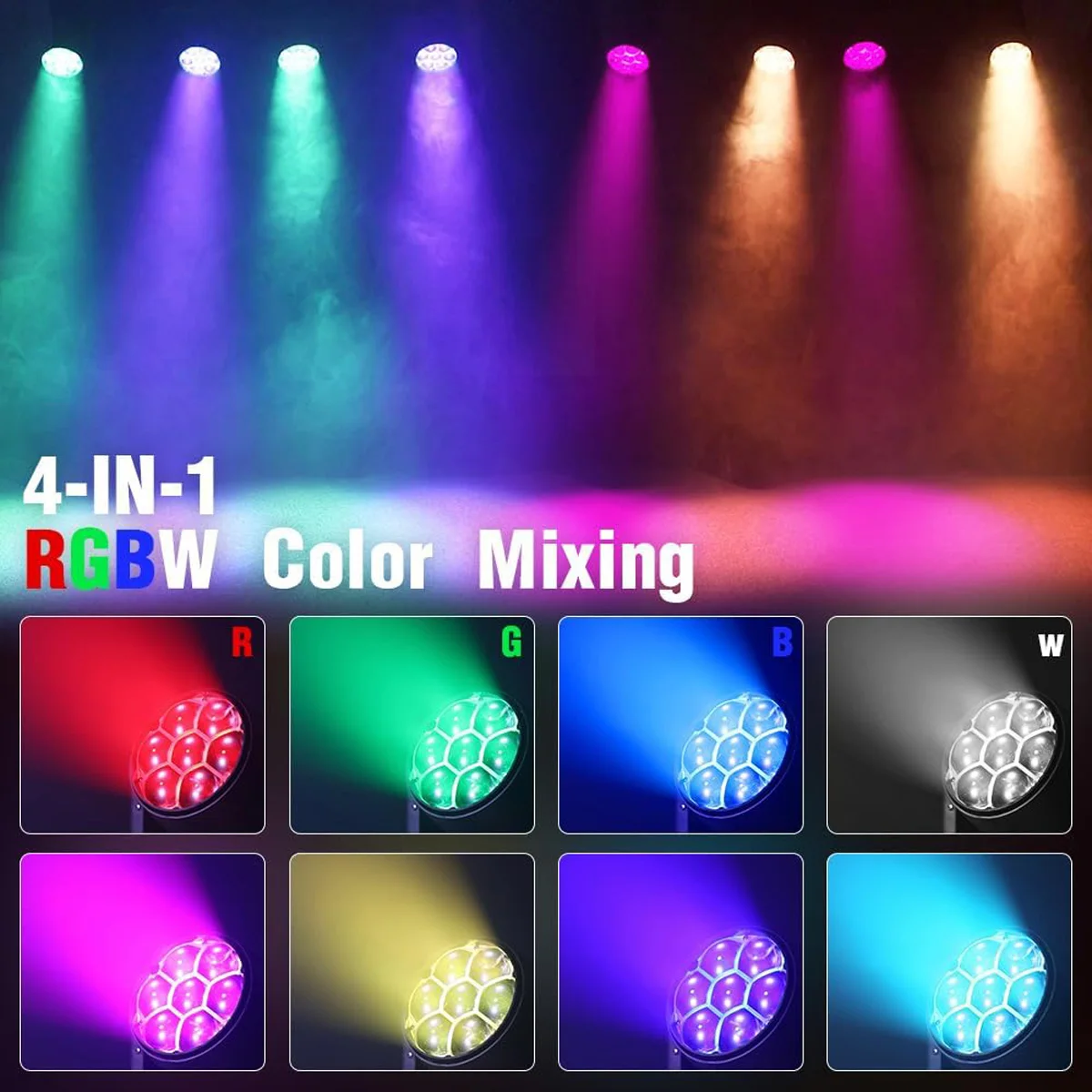 Moving Head Light 7*40W RGBW 4 in 1 LED Beam Wash Zoom Effect Stage Lighting Spo